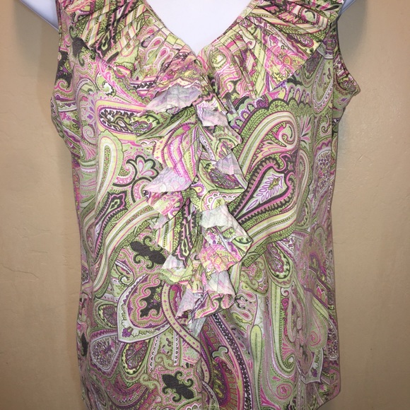 Talbots ruffle front blouse - Picture 2 of 5